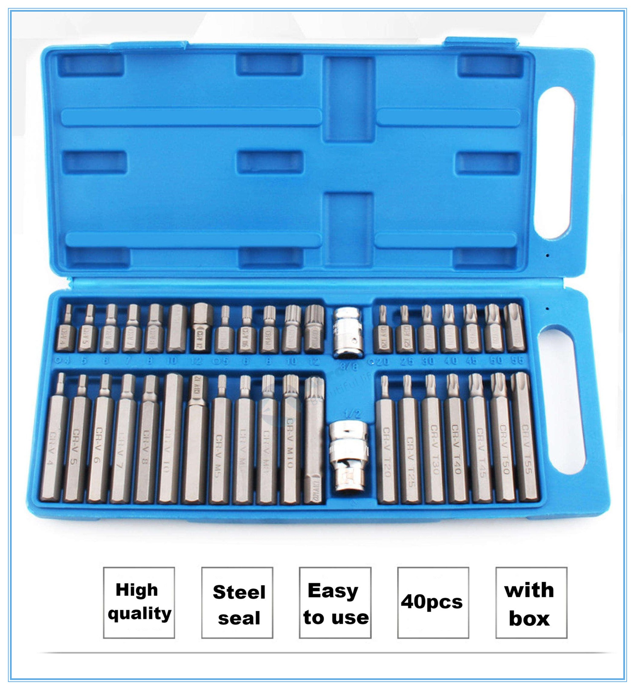 40PCS Allen Bits Set 1/2 and 3/8 drive Heavy Duty Aurorav | Shopee ...
