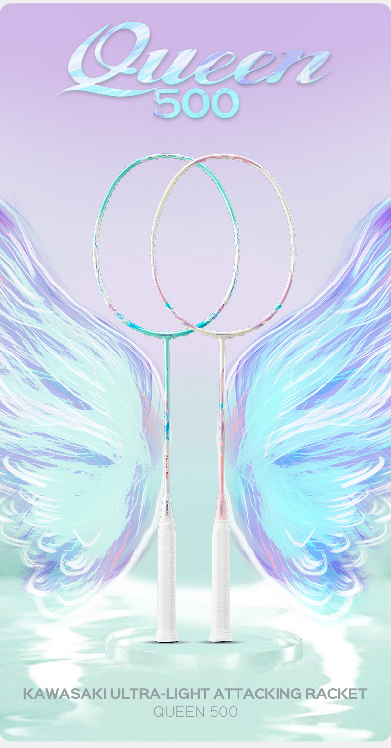 Kawasaki Badminton Racket Queen 500 5U 18-30LBS Suitable For Fessional ...