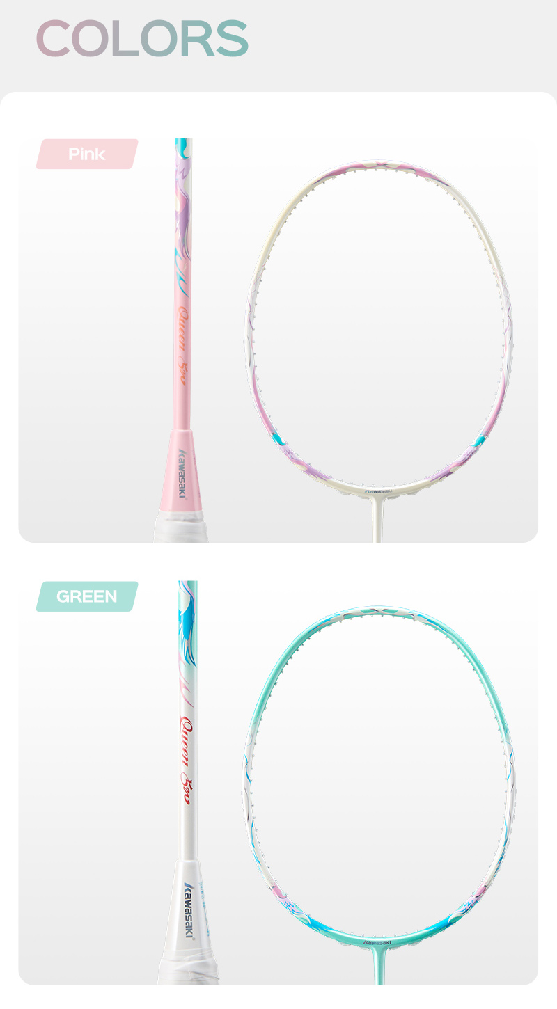 Kawasaki Badminton Racket Queen 500 5U 18-30LBS Suitable For Fessional ...