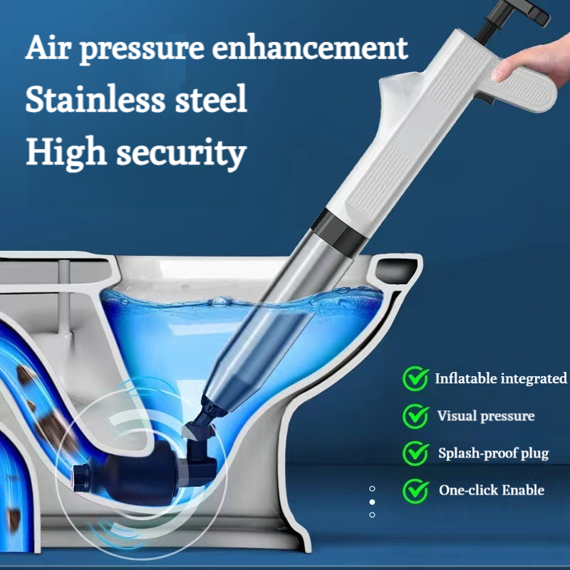 Toilet pipe unclogging device one shot pneumatic toilet floor drain ...
