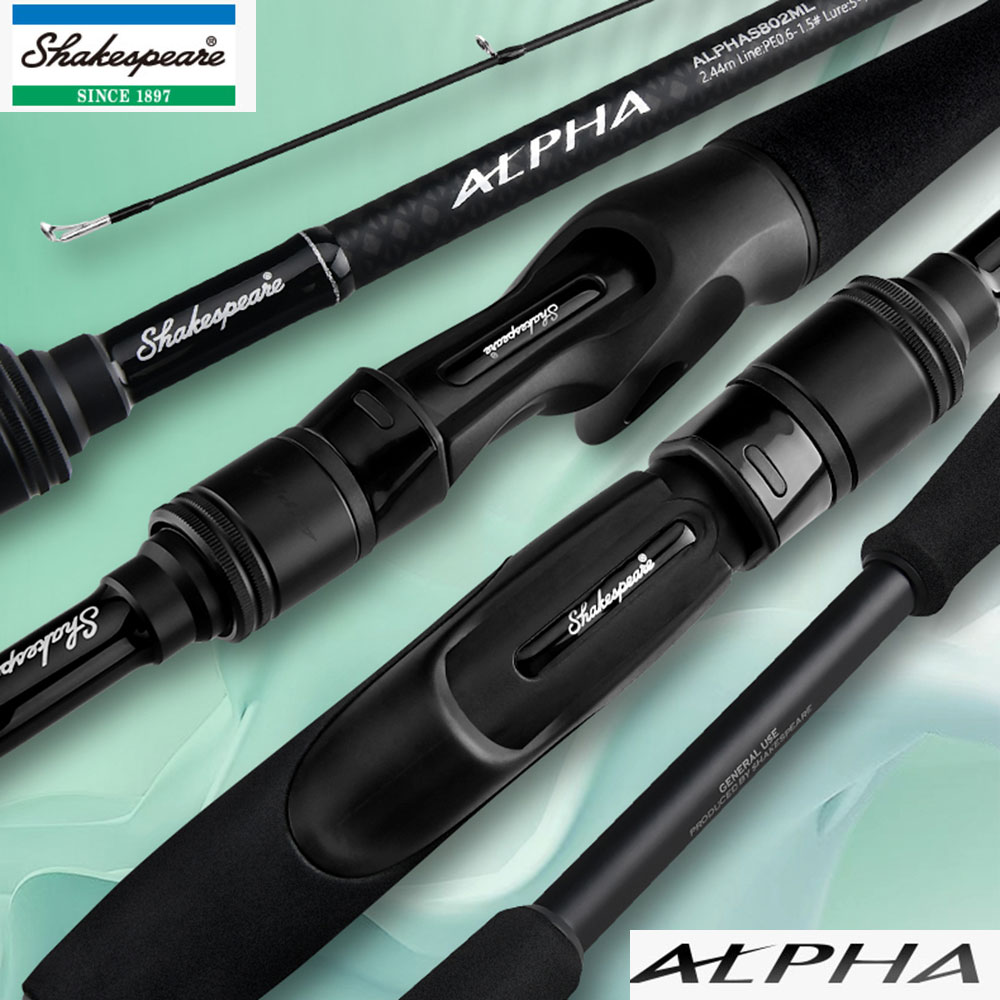 SHAKESPEARE ALPHA 1.98m/2.13m/2.28m/2.43m Fishing Rod M/ML/MH Full