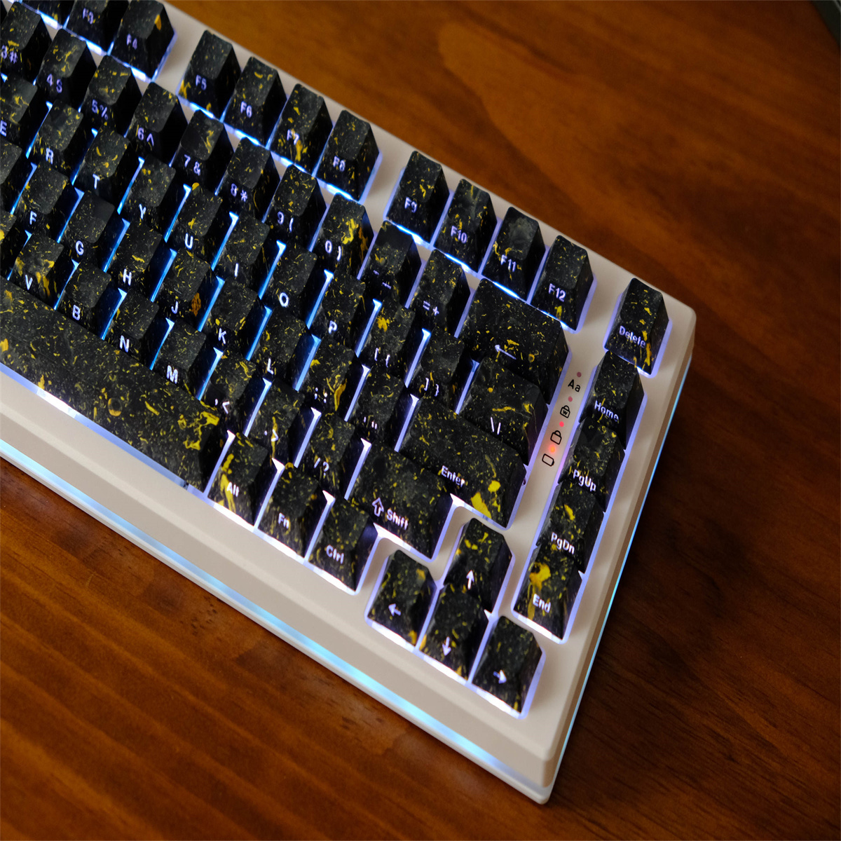 Black Gold Side light transmission Keycap 136 Keys PBT Material Cherry ...