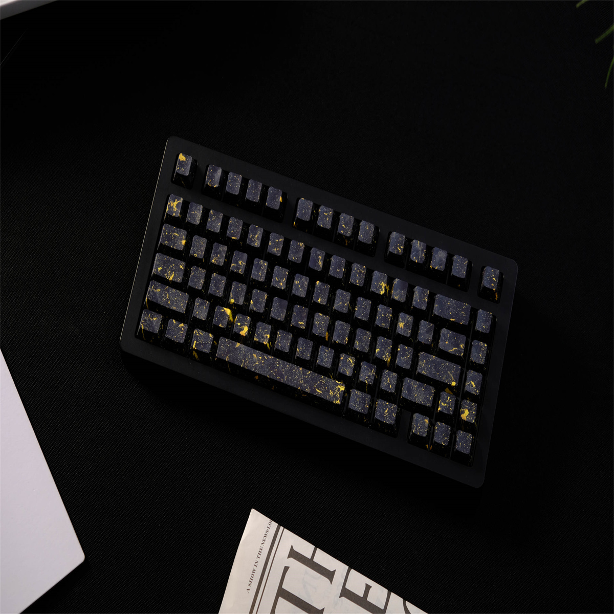 Black Gold Side light transmission Keycap 136 Keys PBT Material Cherry ...