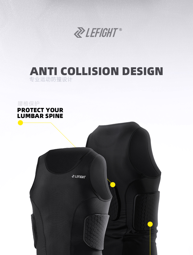 LEFIGHT Men's Rib Protector Padded Vest Compression Shirt Training Tank ...