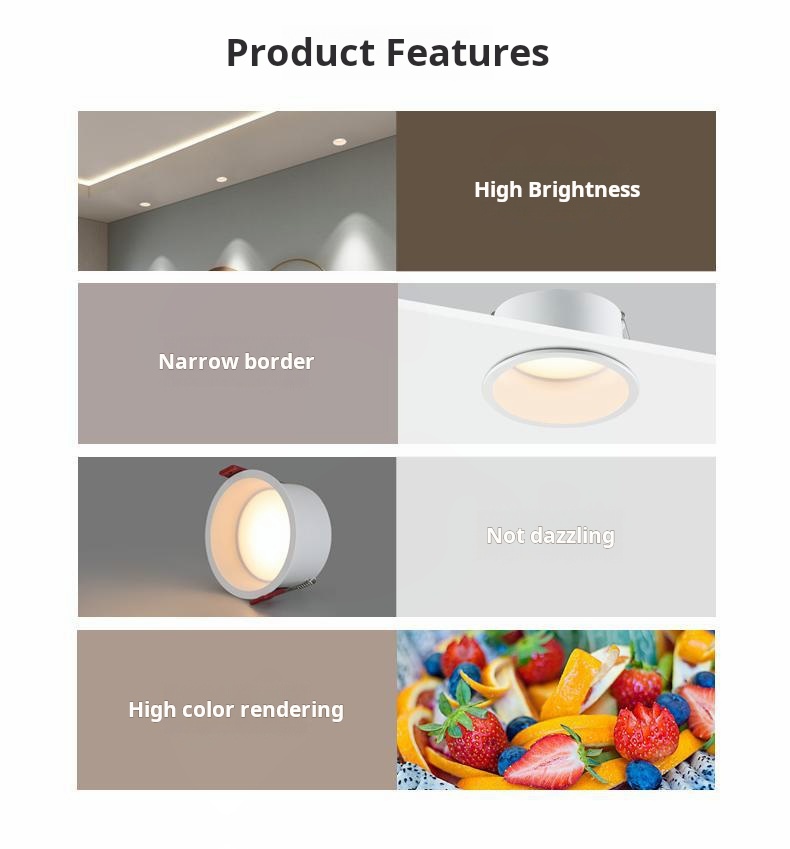 COD LED 3color downlight recessed panel lights living room without main ...