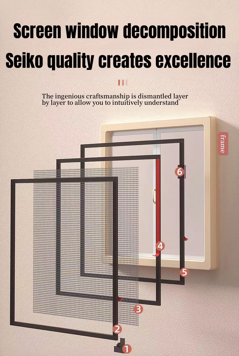 DIY Magnetic Screen Window with Frame Detachable Mosquito Screen for ...