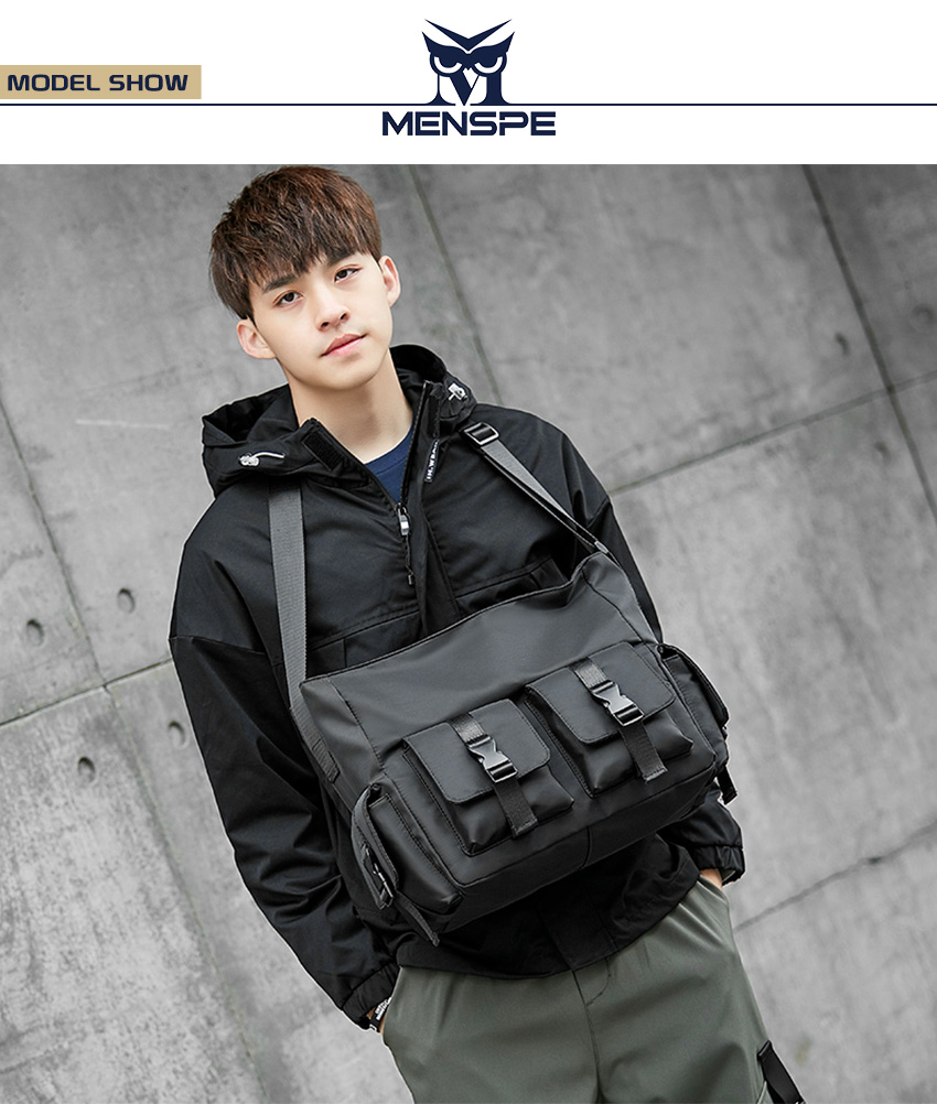 AMRANDOM Men's Crossbody Sling Backpack – Large Capacity Casual Daypack With Adjustable Strap, Water Bottle Pockets - View #13