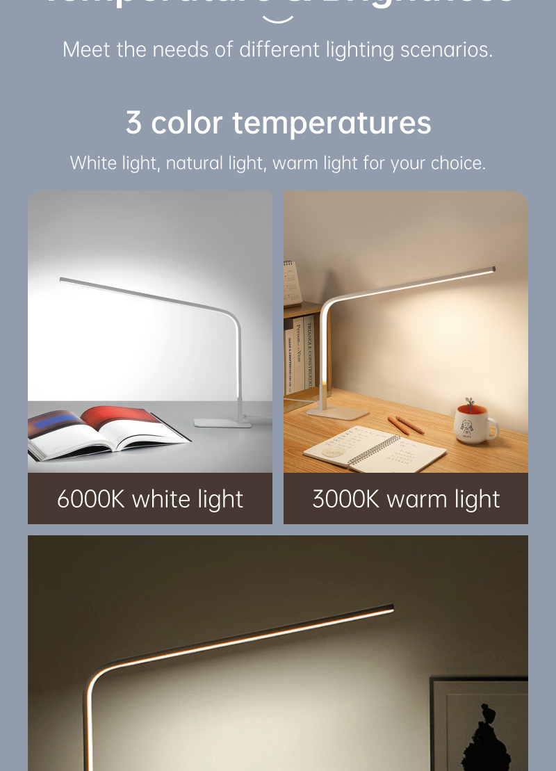 Thunlit Desk Study Lamp LED Dimmable Eye Protection 12W White & Black ...