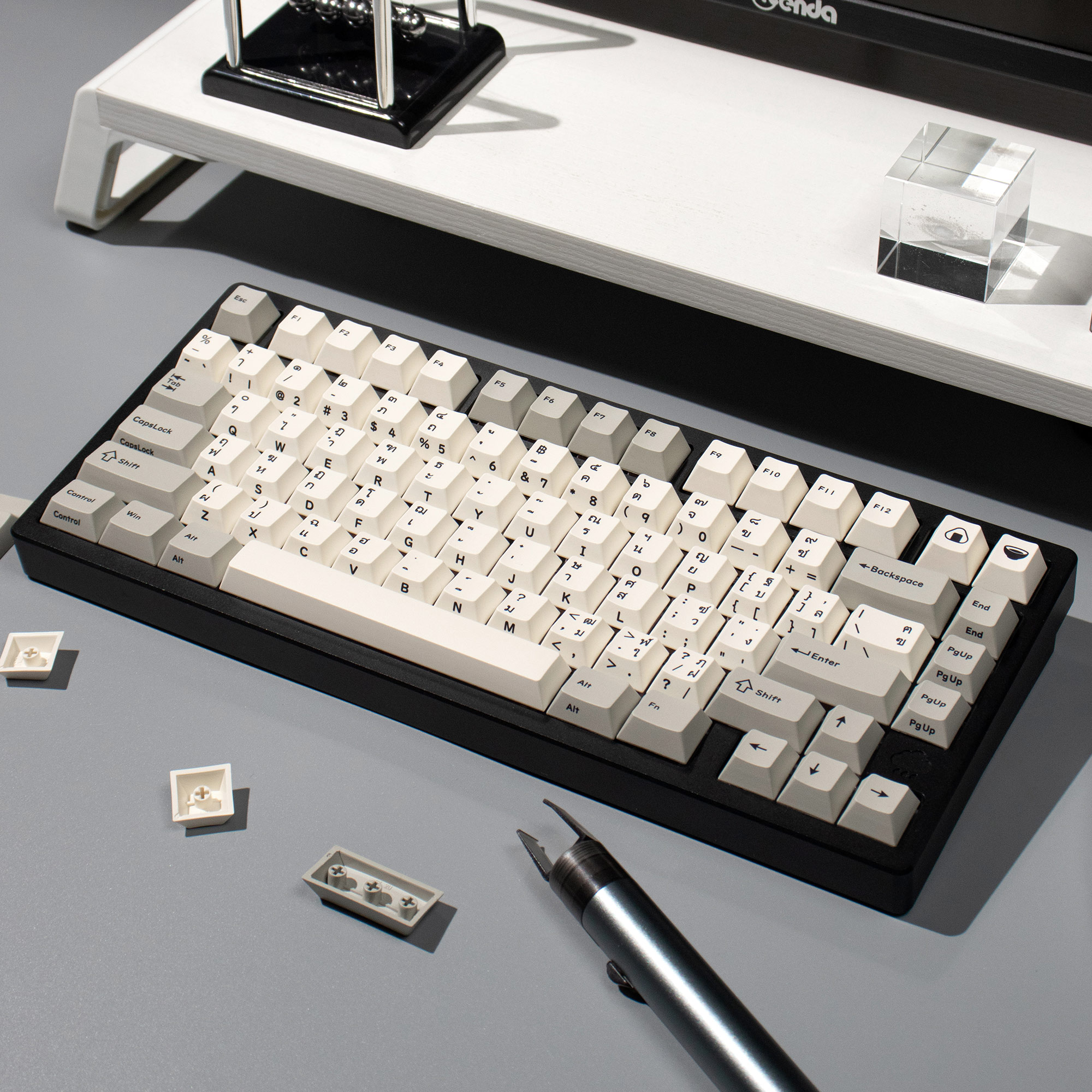 Retro Keycaps Japanese katakana /Thai / Korean/ Russian Top Letter Side ...