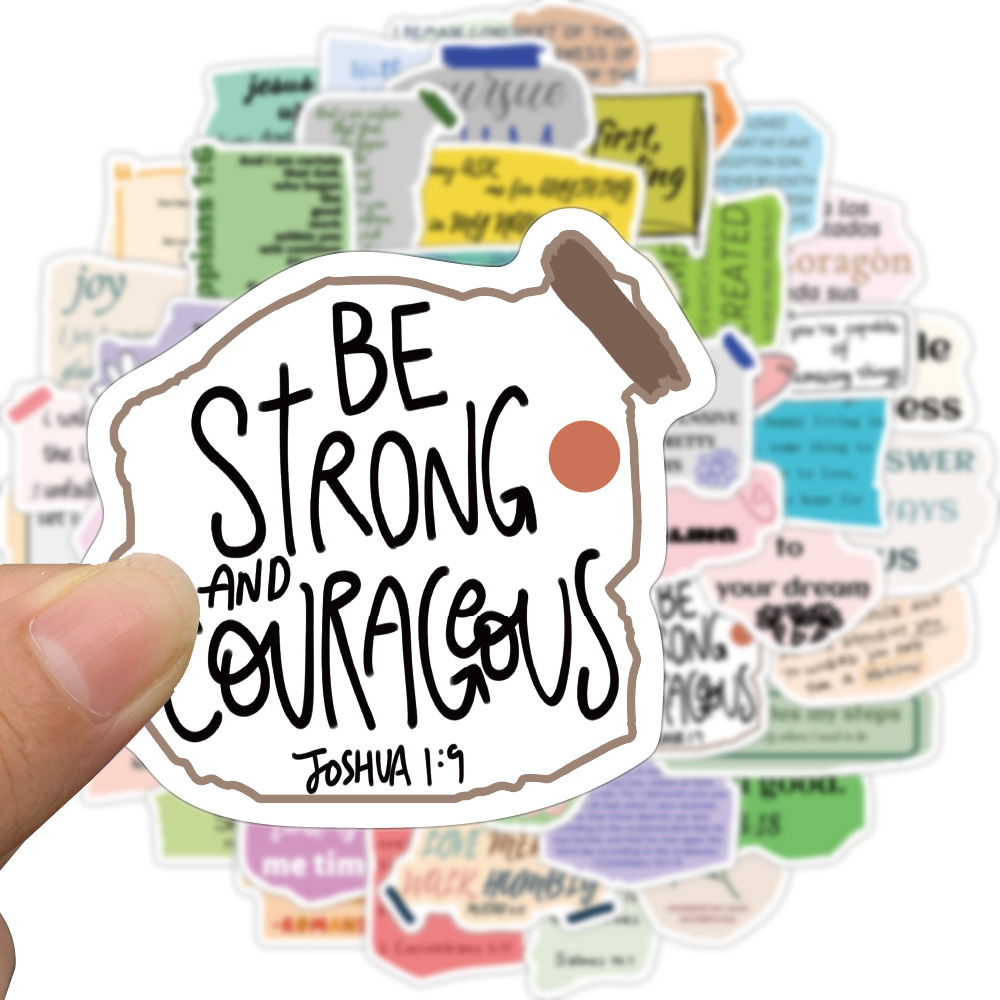 [Large Sticker]50pcs Jesus Phrase Christians Religion Bible Label ...