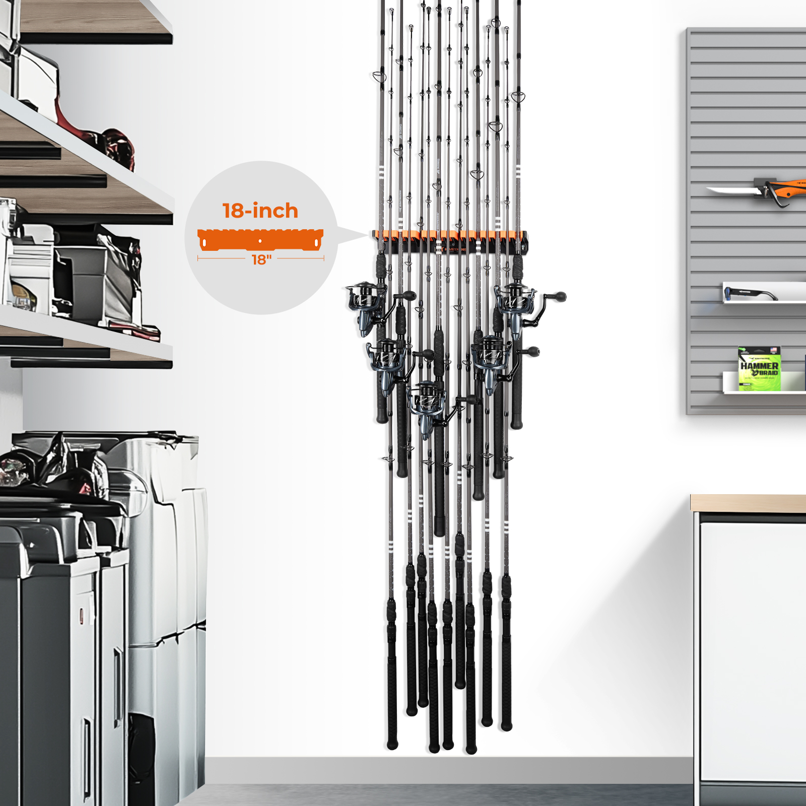KastKing Patented V15 Vertical Fishing Rod Holder-Wall Mounted Fishing ...
