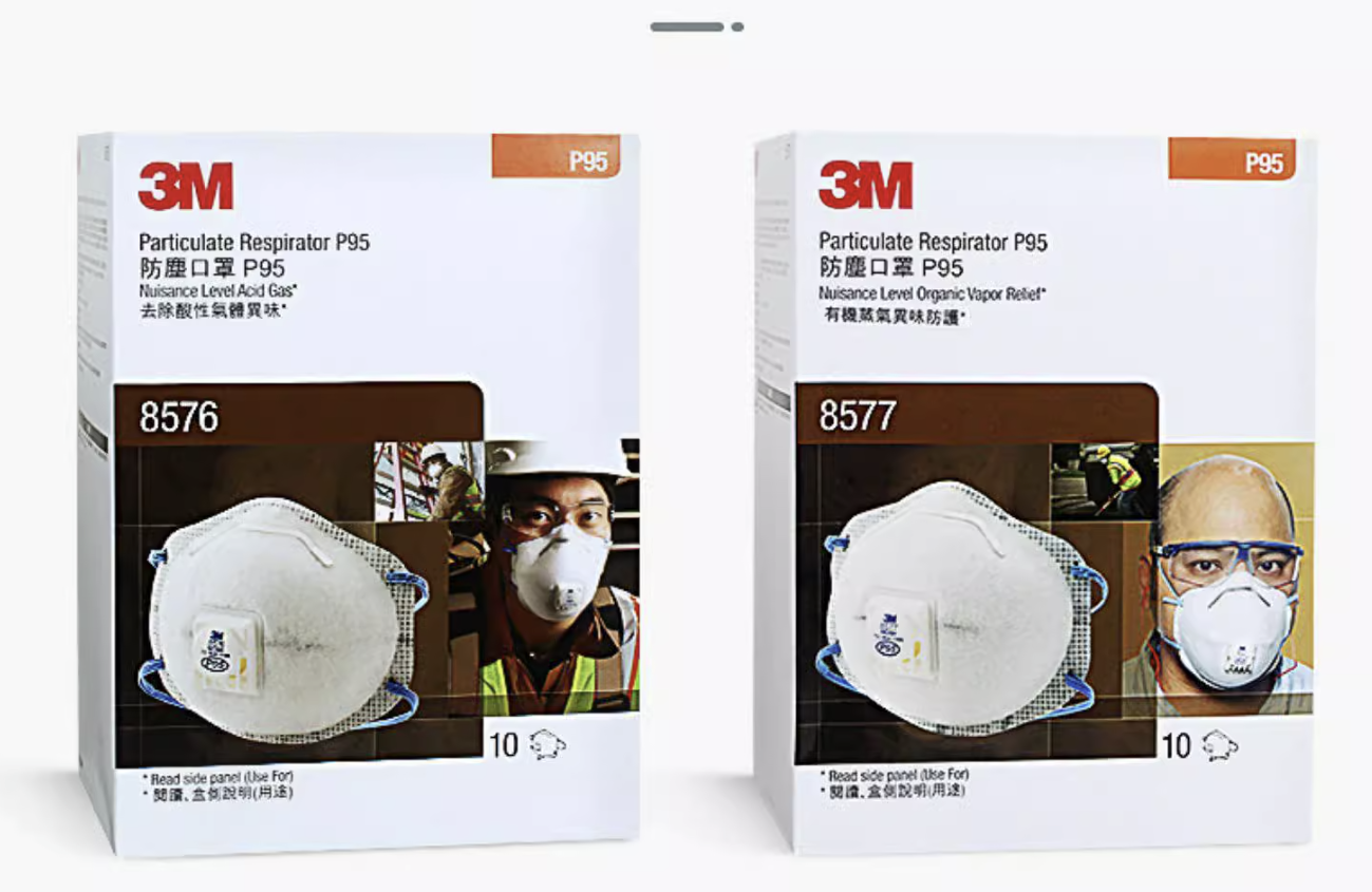 1PCS 3M 8576 Mask P95 OV Respirator W/Valve Anti-fumes Acid ...