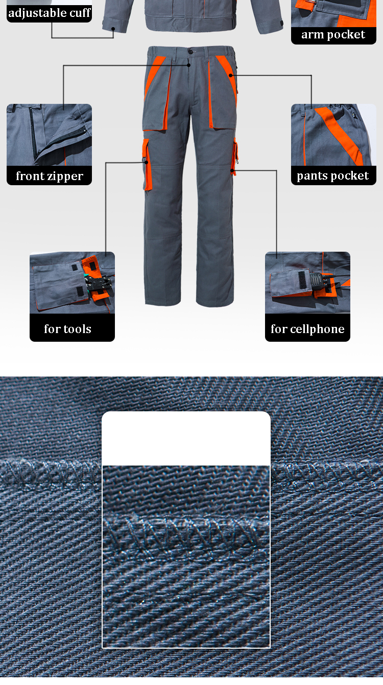 Cotton Labor Protection Work Clothes Durable Workwear Men Construction ...