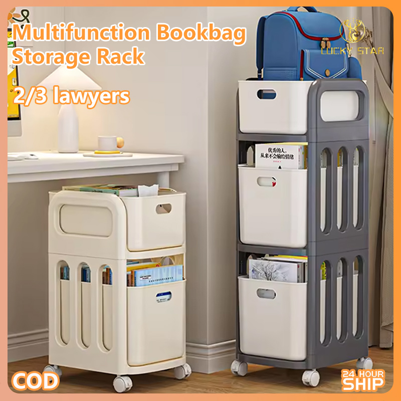 Multilayer Book Shelving Under the Table Storage Rack with Wheel ...