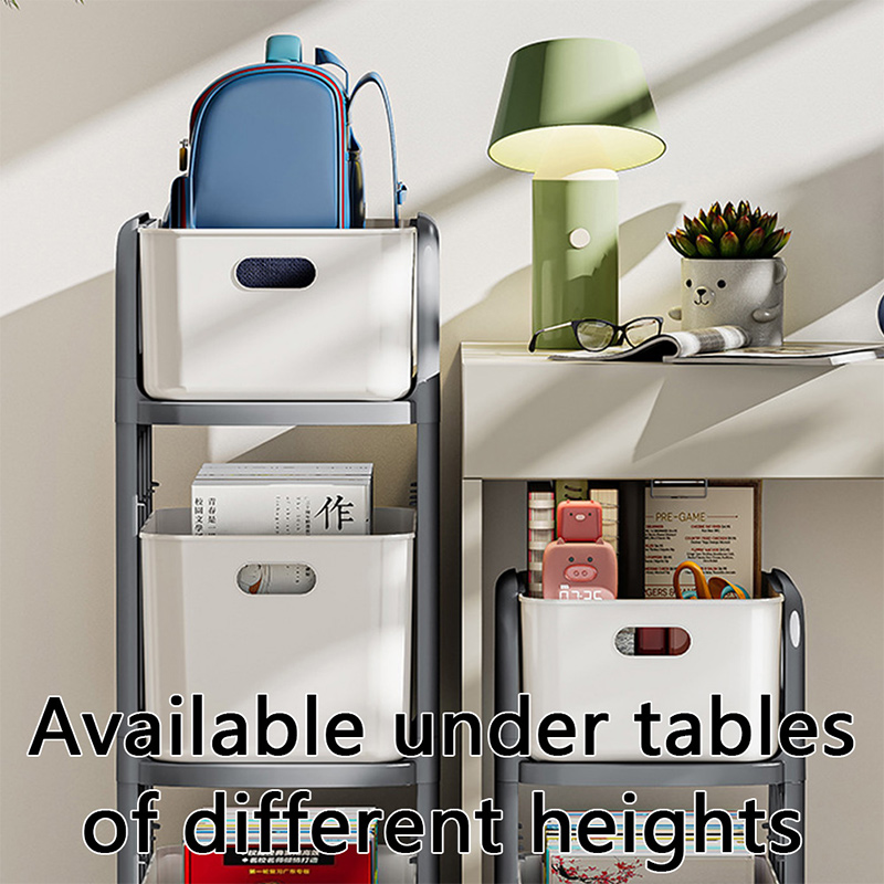Multilayer Book Shelving Under the Table Storage Rack with Wheel ...