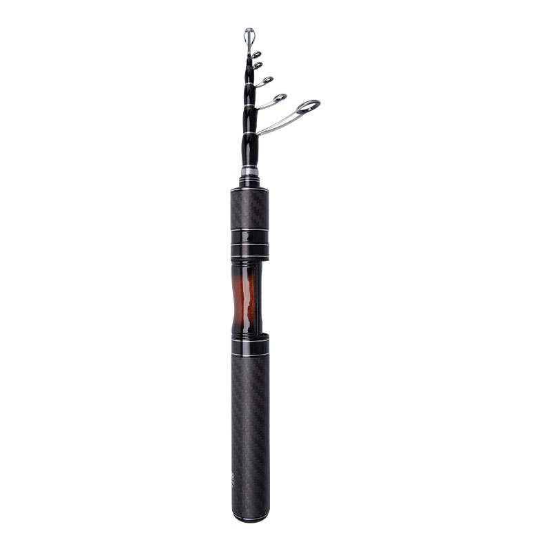 Only 28cm Portable Travel Fishing Rod Full Solid Carbon MINI Fishing ...