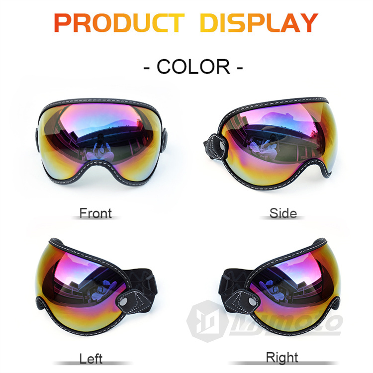 Retro Motorcycle Goggles Wide Field Of View Windproof Dustproof Helmet ...