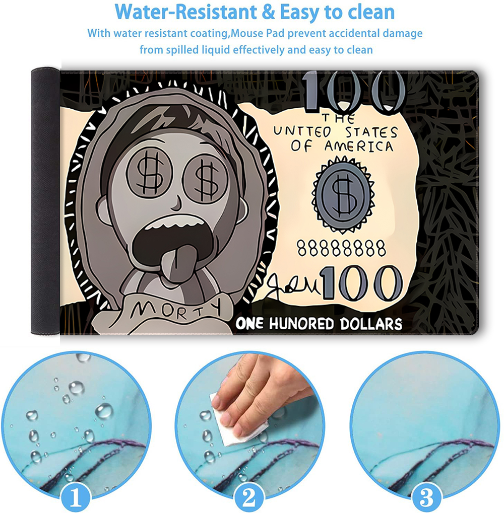 Dollar Banknote Mousepad black Extended Mousepad Large Gaming Mouse pad ...