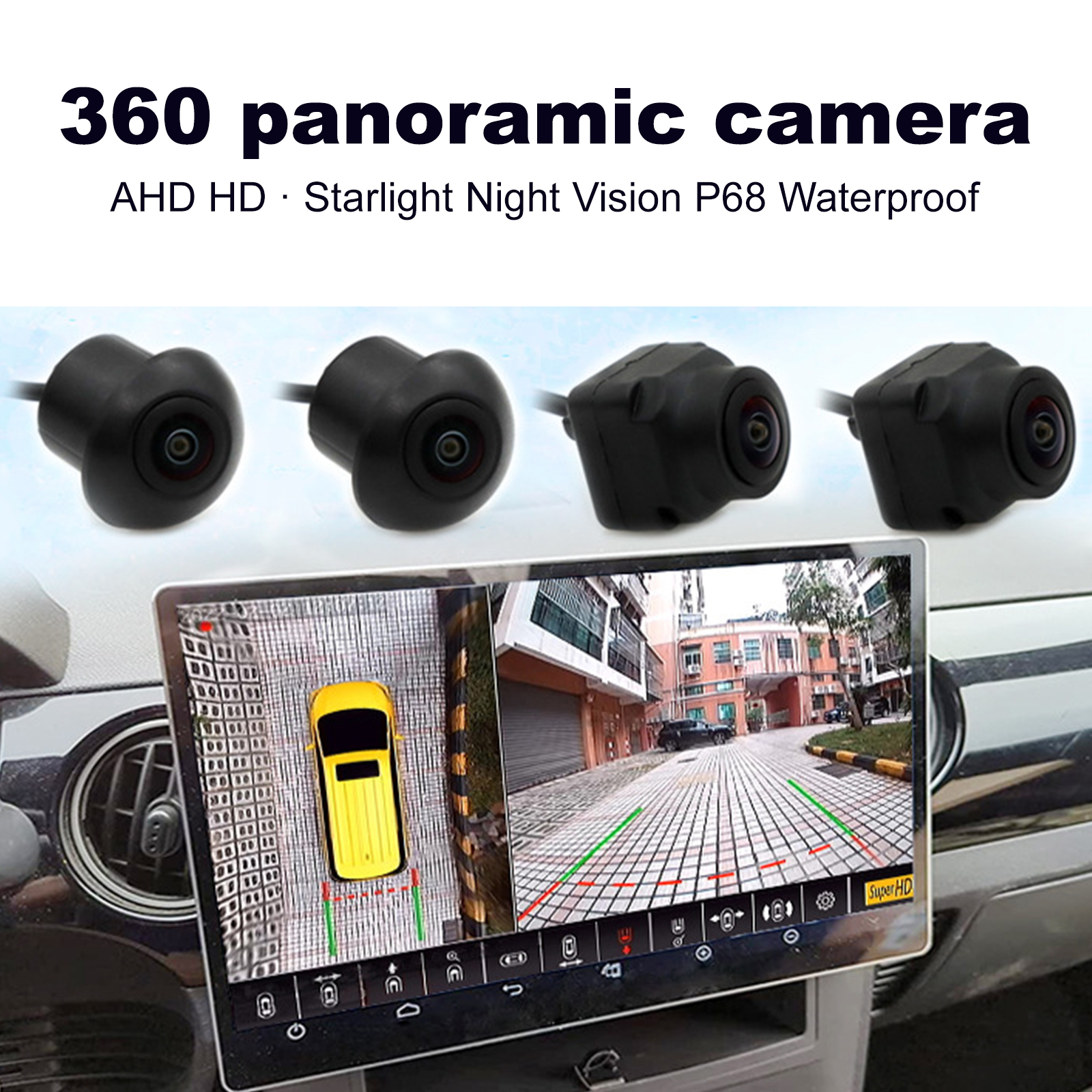 【In Stock】360 Car Camera Panoramic Surround View 1080P AHD Right+Left