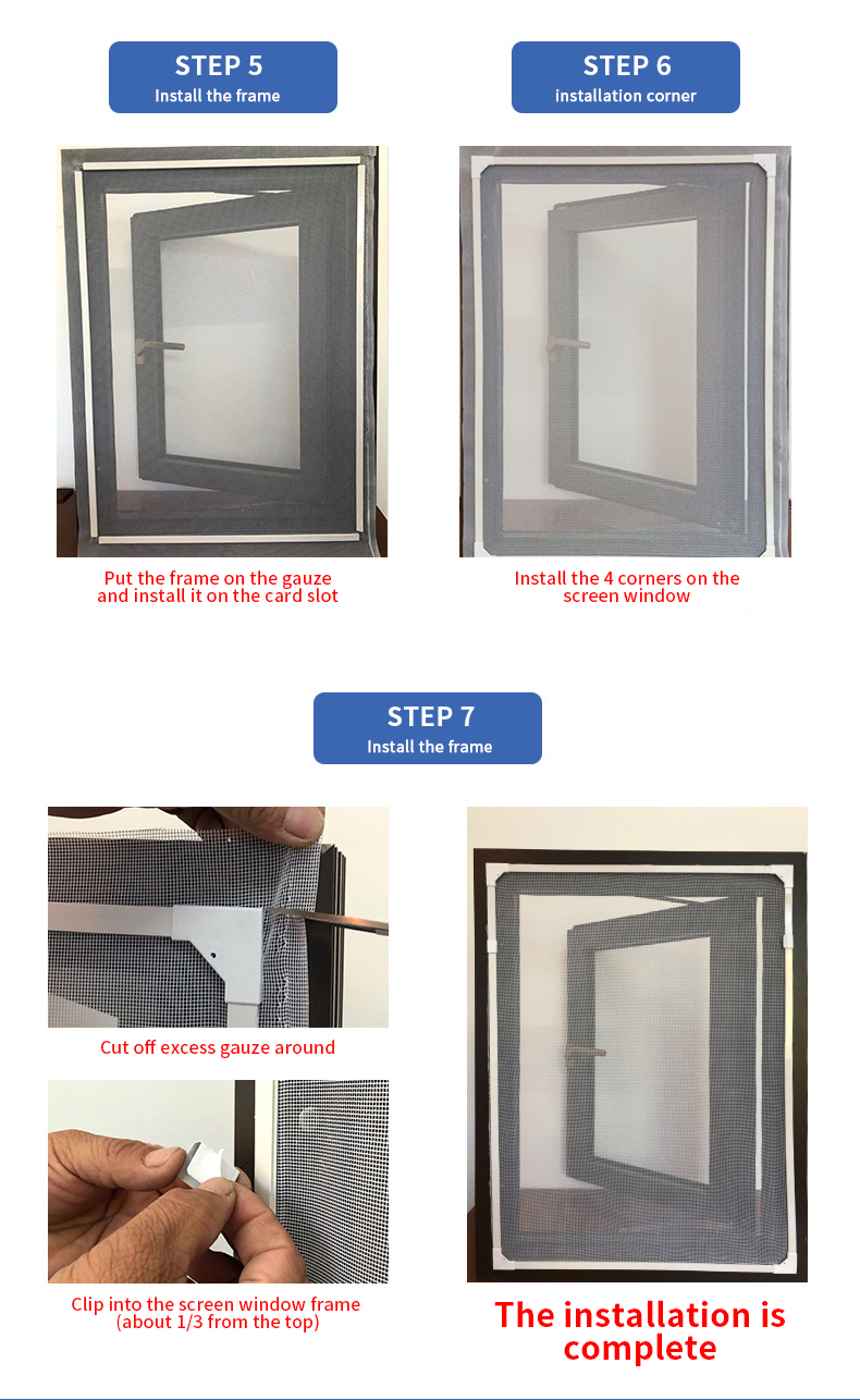 NEZA DIY Magnetic Window Screen Adjustable Window Net with Frame Self ...
