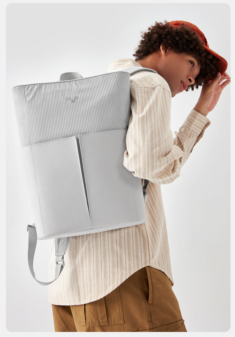MaH 3190 Line Corduroy Series Polyester Spliced Laptop Backpack with ...