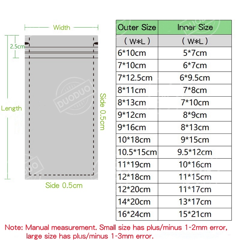 100pcs Gradient Color Matte Foil Flat Pouch with Sealing Jewelry Bag ...