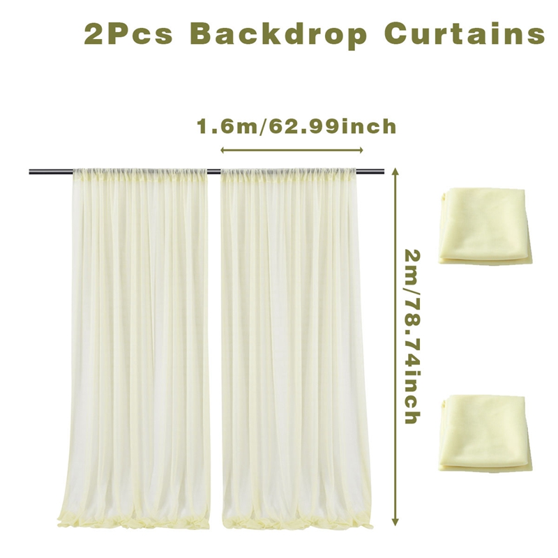 Polyester Bridal Satin Backdrop/Drape. Curtain Panel with 4