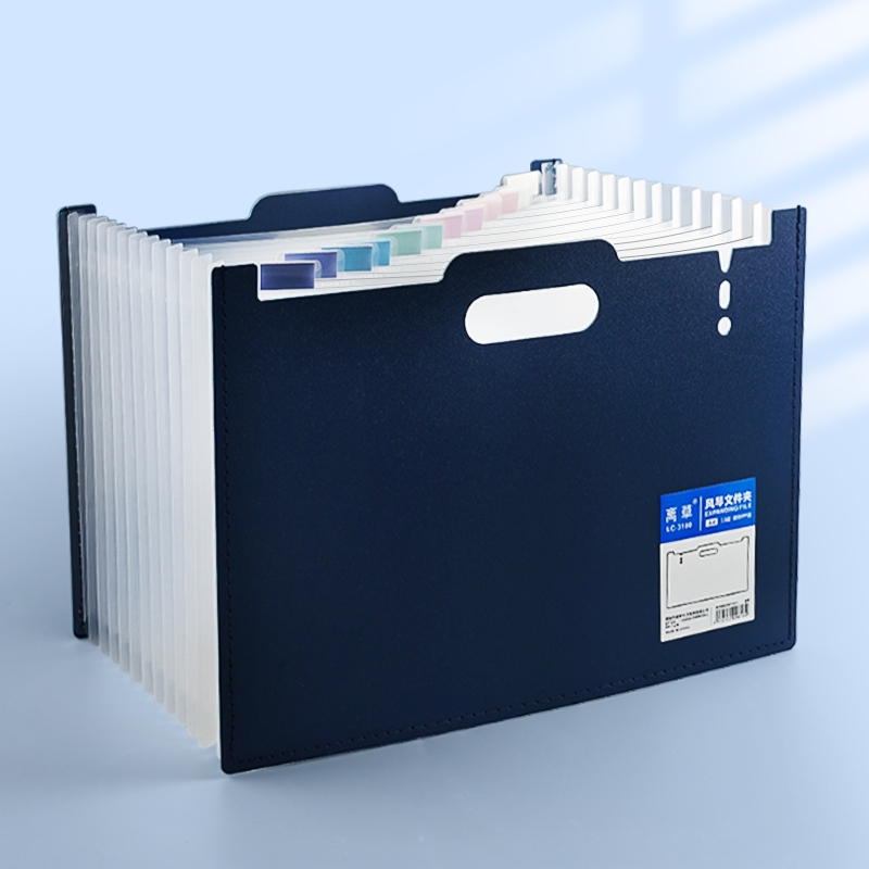 13 Pockets A4 Horizontal Expanding File Folder PP Envelope Desk File ...