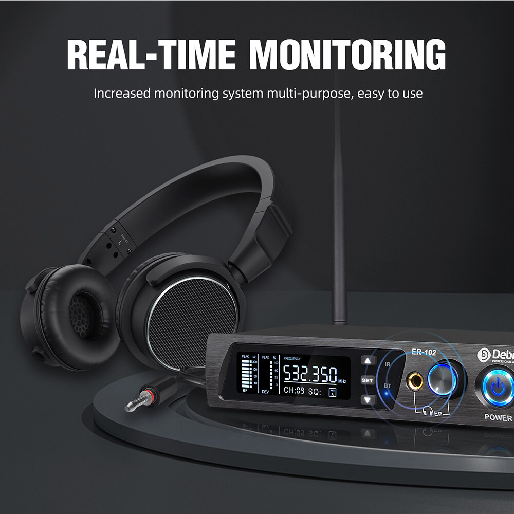 ⭐⭐⭐Debra ER-102 UHF Singal Channel In Ear Stage Monitor Wireless System ...