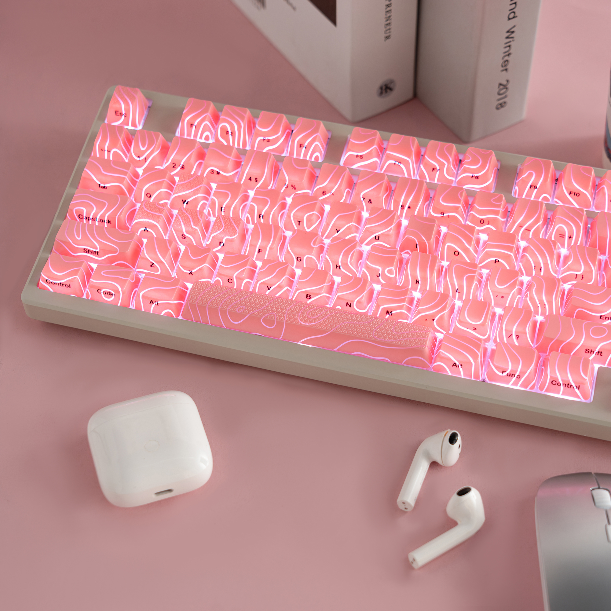 XVX Pink Topographic New Version Pattern Shine-Through OEM Profile IMD ...