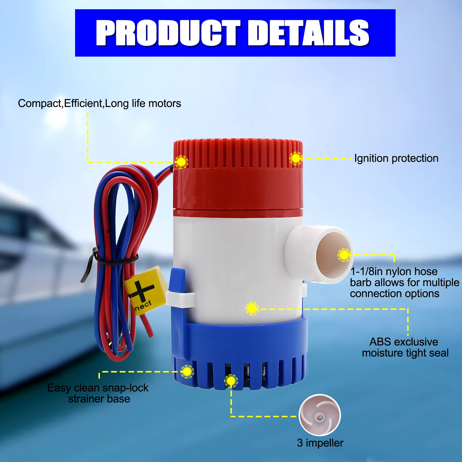 PowMr Submersible Pumps Special Edition DC 1100GPH 12V/24V Divo ...