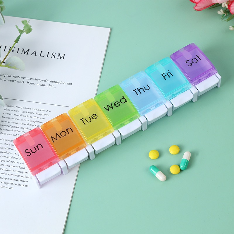 7 Days Weekly Pills Box Press-type Tablet Storage Boxes Drug Capsule ...
