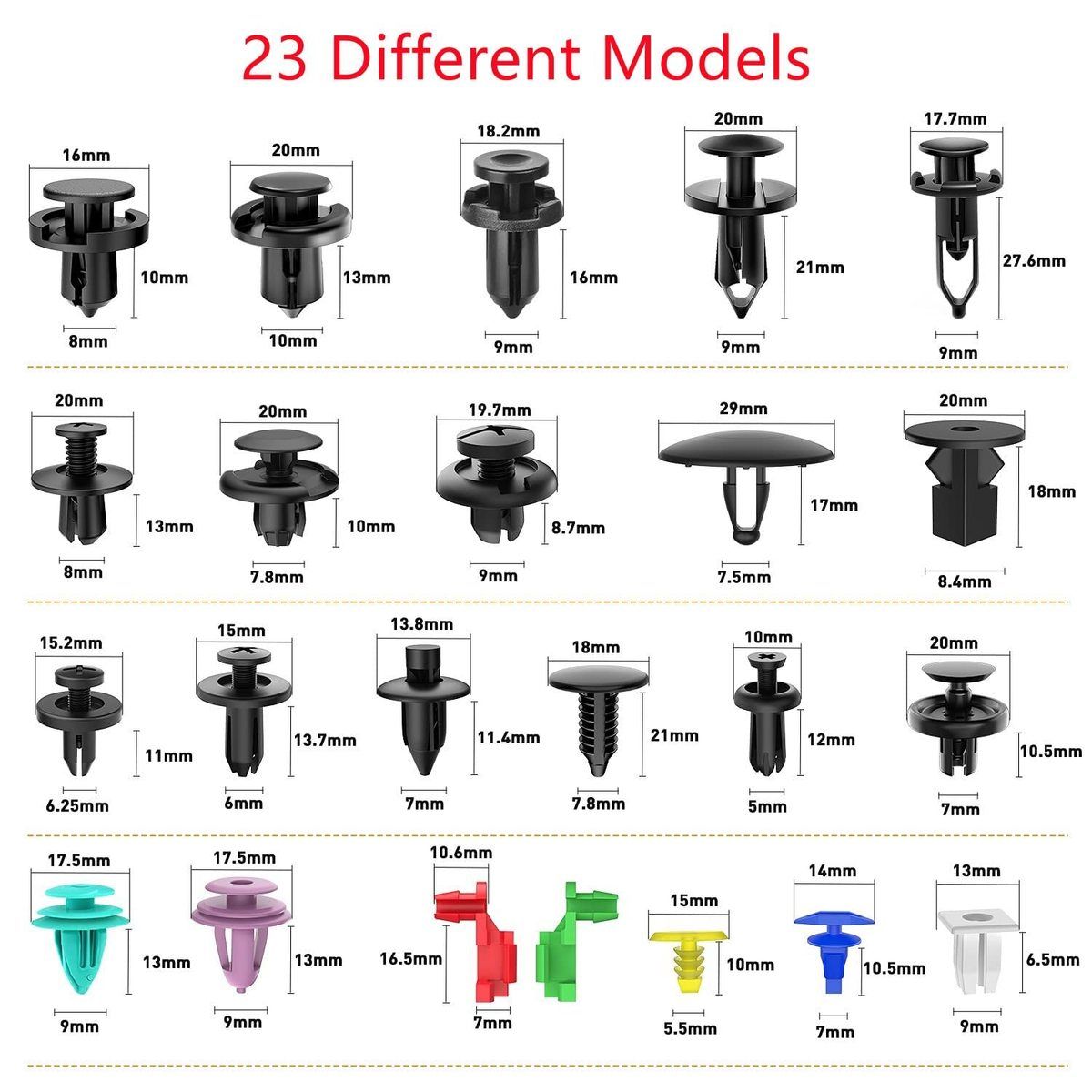 925pcs/725pcs/100pcs Auto Fastener Clip Car Body Push Retainer Pin ...