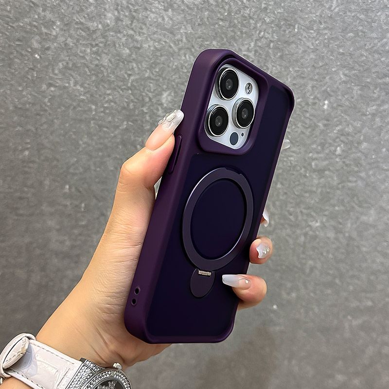 NEW luxury 360° rotation bracket Matte magnetic phone case for iPhone ...