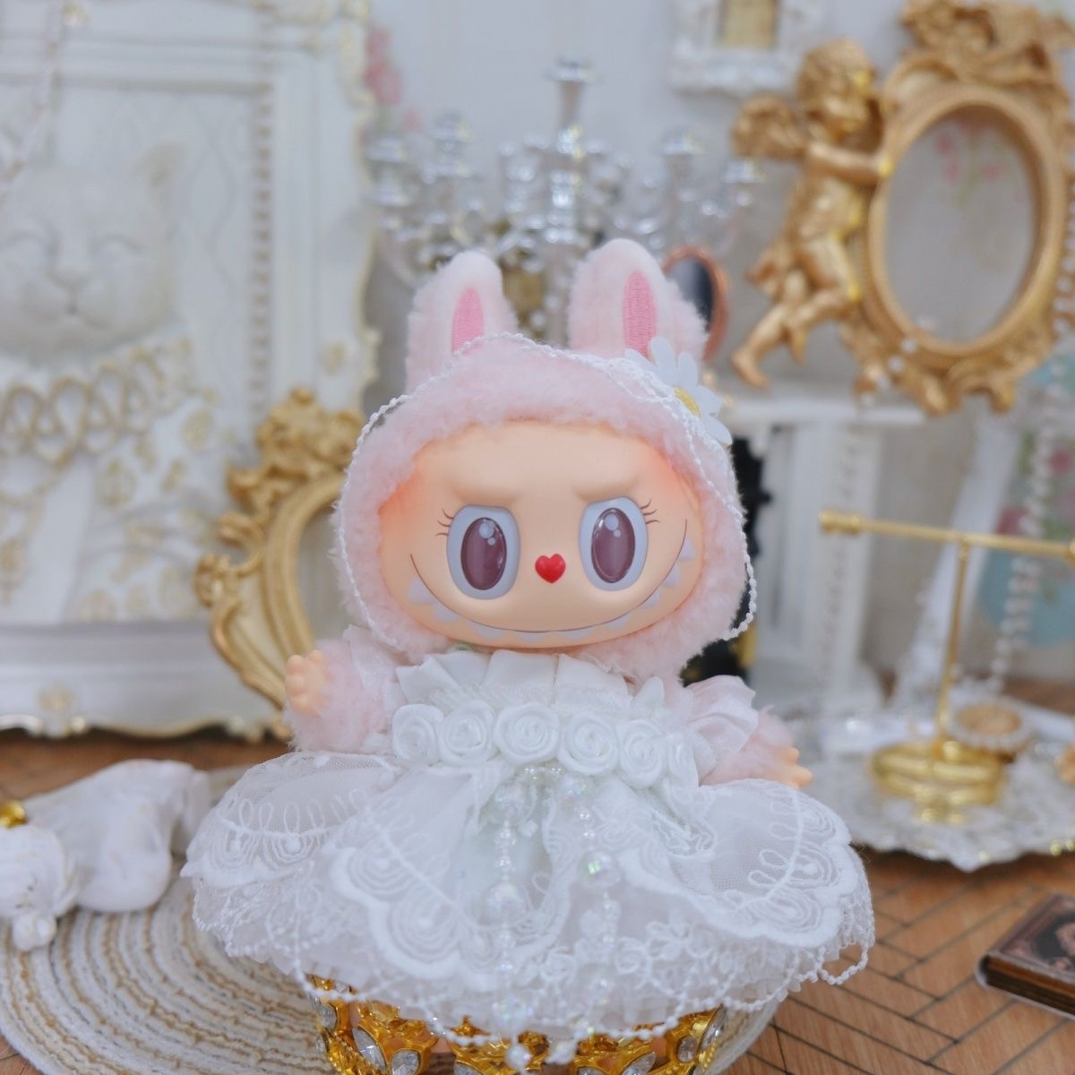 P POP MART labubu Bubble MART labubu Vinyl doll heart macaron labubu ...