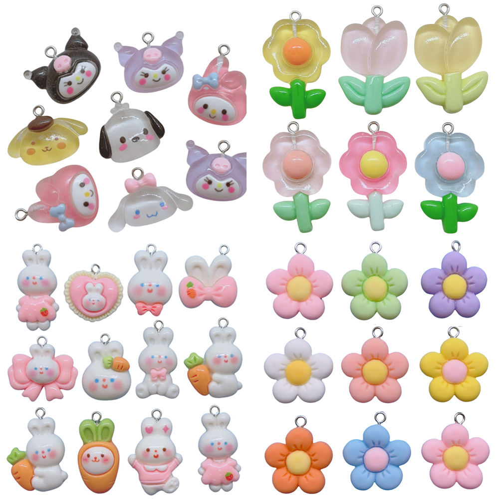 Craftdady Resin Cartoon Dog Pendant Cute 3D Puppy Dangle Charms With...