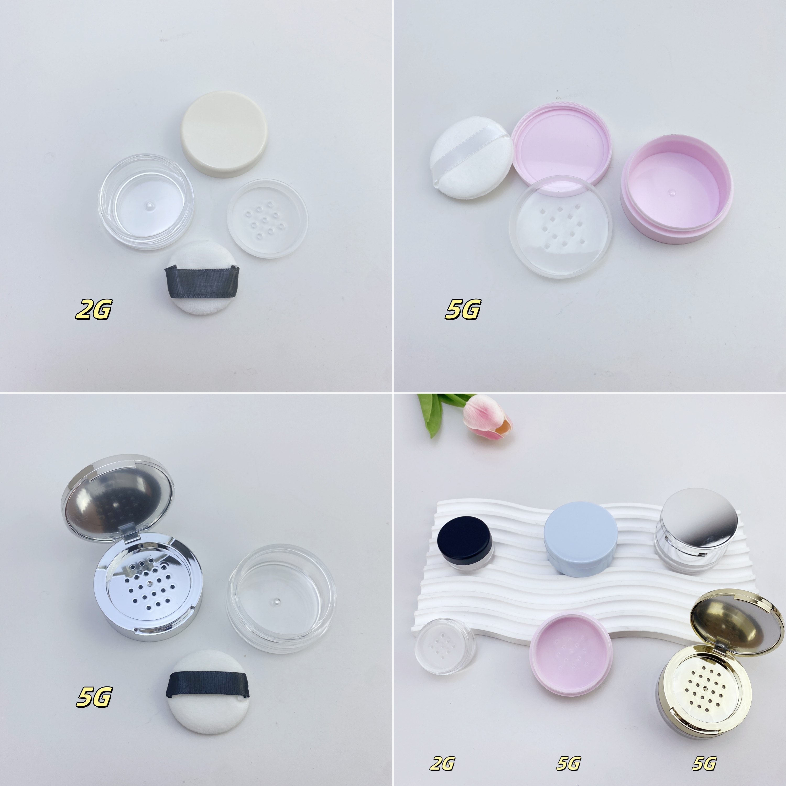 2g/5g Portable Grid Loose Powder Packing Box Loose Powder Setting ...