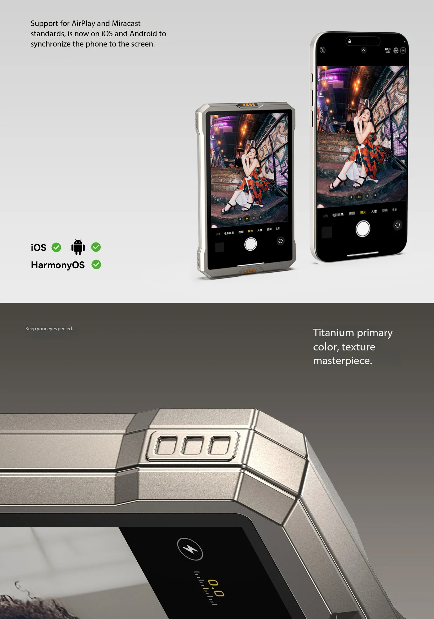 Fotorgear MS01 Smartphone Inalámbrico Magnético Selfie Pantalla Para Vlog Grabación De Vídeo En