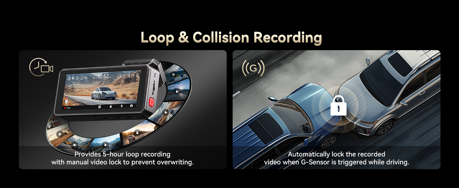 REDTIGER VC70 4K Dashcam Auto - Front & Heck Kamera Mit Nachtsicht & WiFi