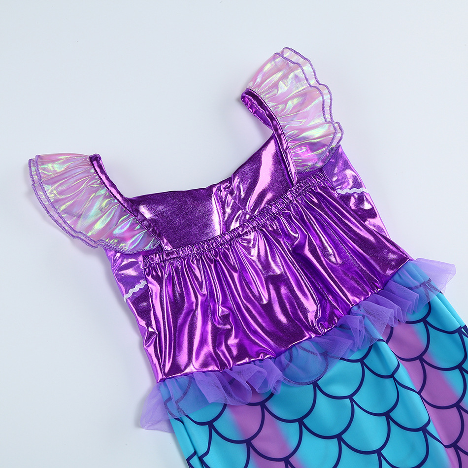 Children Ariel The Little Mermaid Sling Flying Sleeve Fishtail Skirt ...