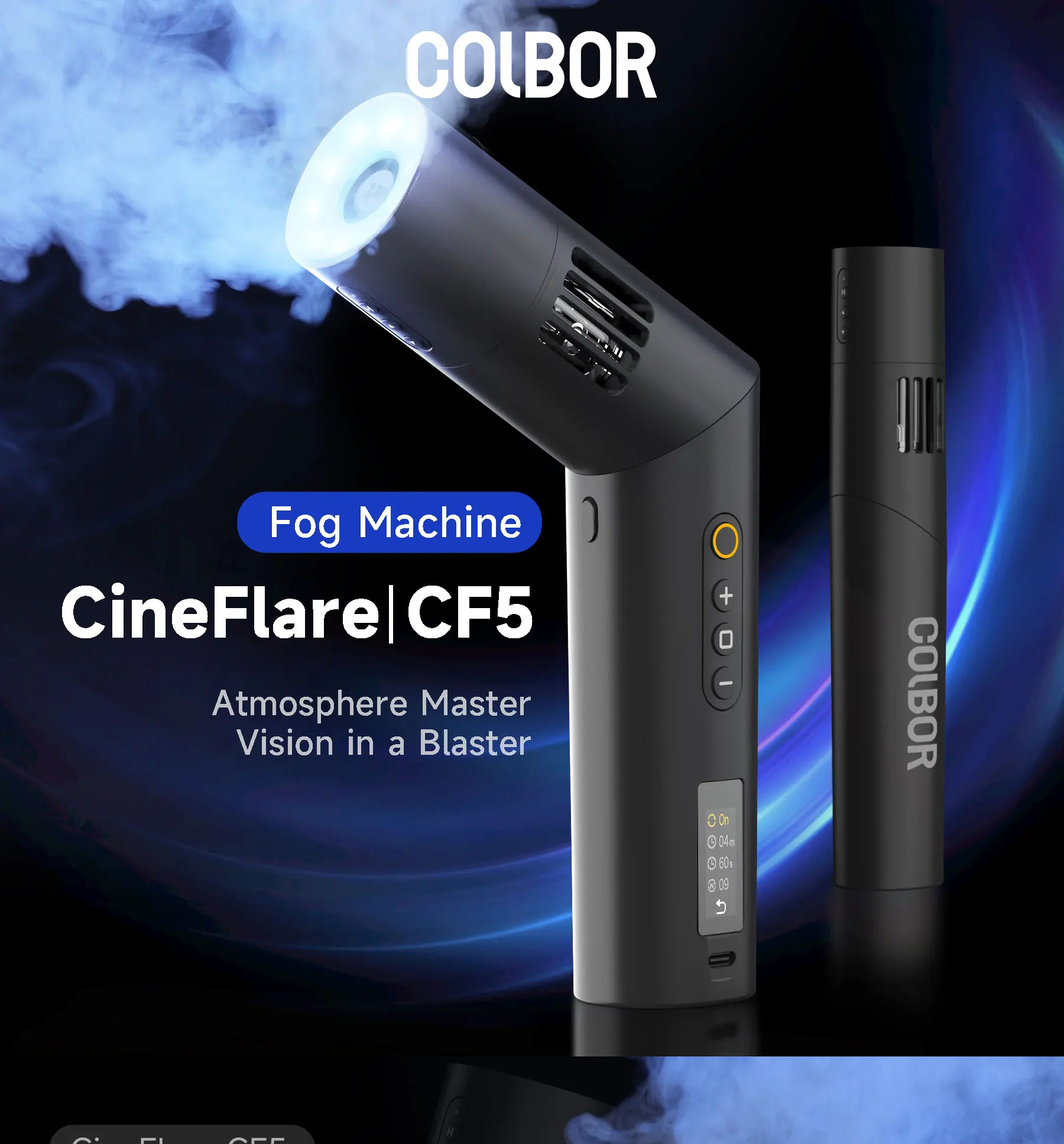 Colbor cf5 draagbare rookmachine, draagbaar, 40 W, 10 m, draadloze