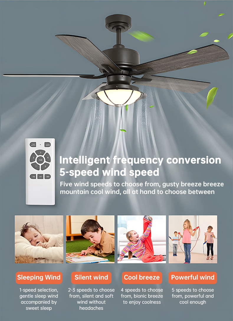 Gogeous Ceiling Fan With Light Nordic Home Remote Control Switch Dc ...