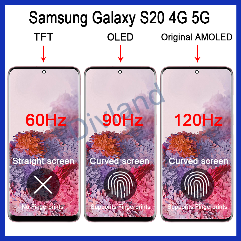 AMOLED OLED TFT For Samsung Galaxy S20 4G 5G LCD Display Touch
