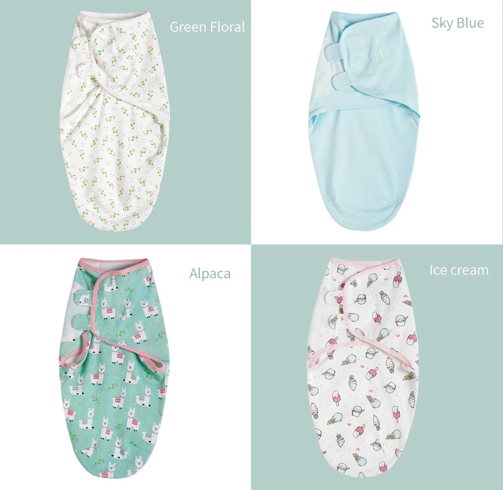 Insular 2-Pack Muslin Swaddle Blankets - 47x47 Inch, Bamboo Cotton, Soft Receiving Blankets For Babies (Blue & Safari) - View #13