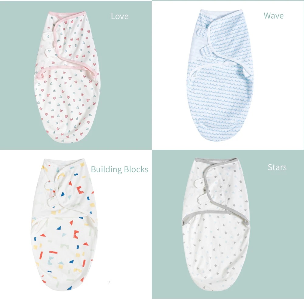 Insular 2-Pack Muslin Swaddle Blankets - 47x47 Inch, Bamboo Cotton, Soft Receiving Blankets For Babies (Blue & Safari) - View #3