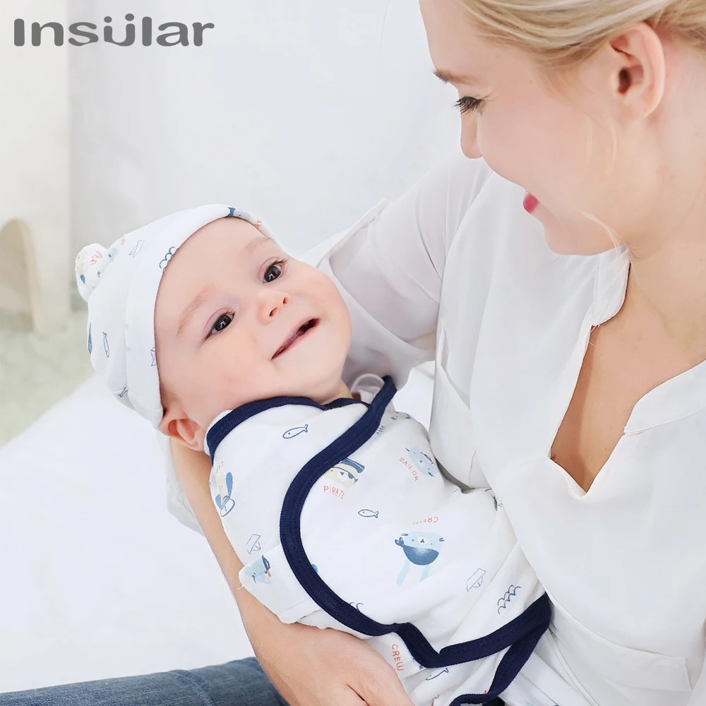 Insular 2-Pack Muslin Swaddle Blankets - 47x47 Inch, Bamboo Cotton, Soft Receiving Blankets For Babies (Blue & Safari) - View #12
