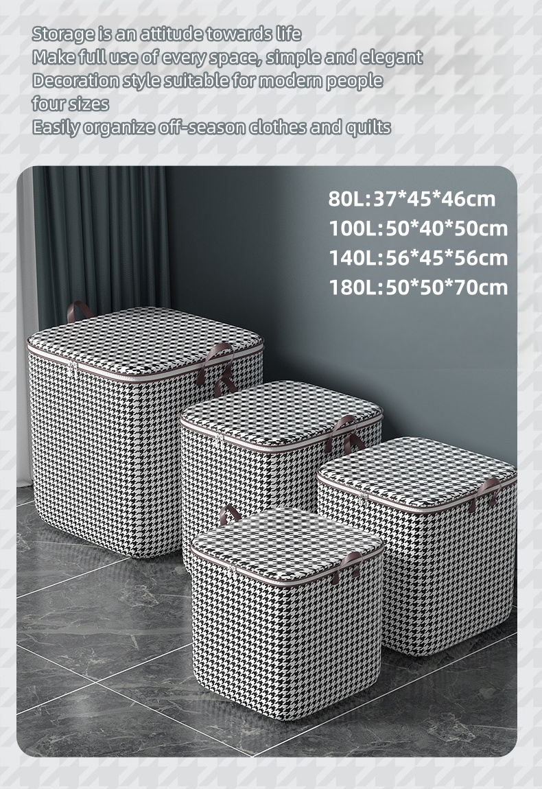 180L Large Clothes Storage Box Foldable Quilt Storage Bag Lalagyan Ng ...