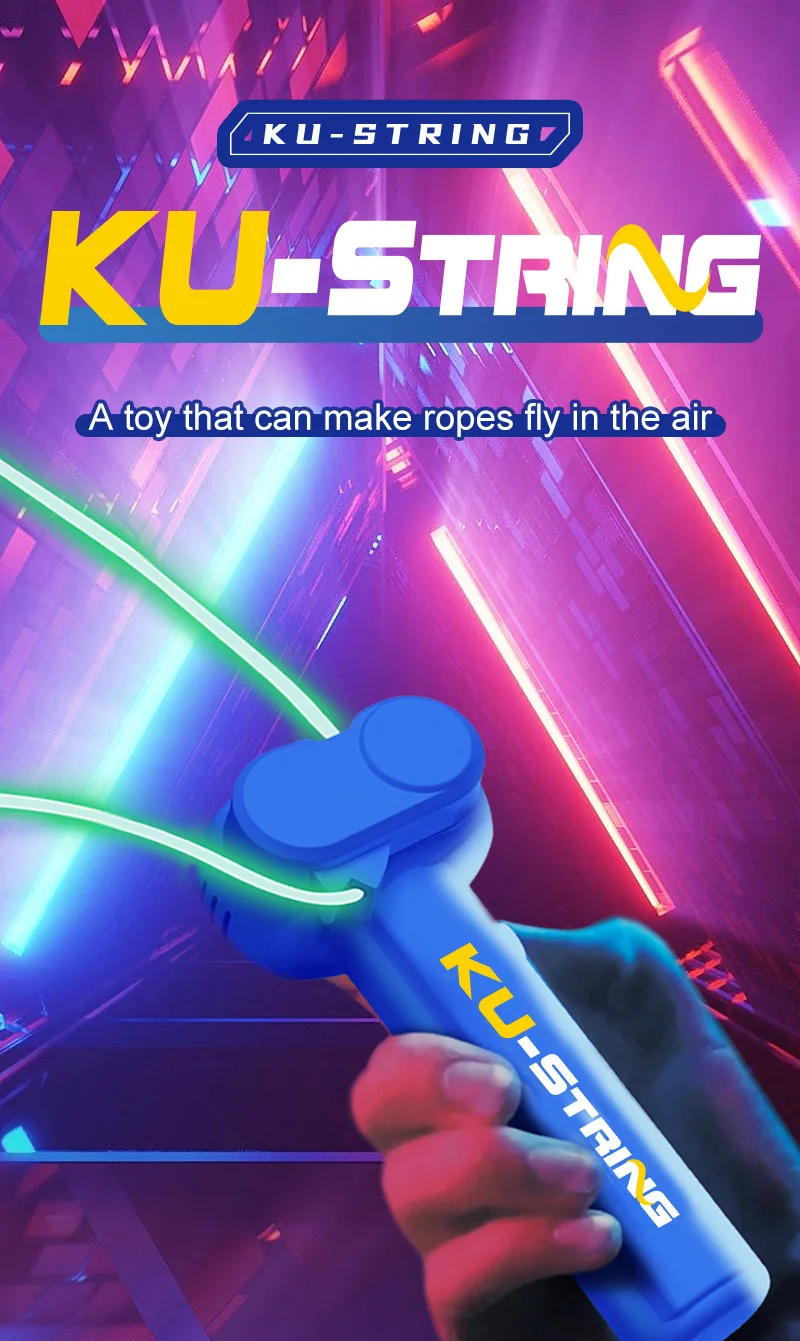 String Rope Glow in The Dark Rope Launcher Toy Portable Rope Launcher ...