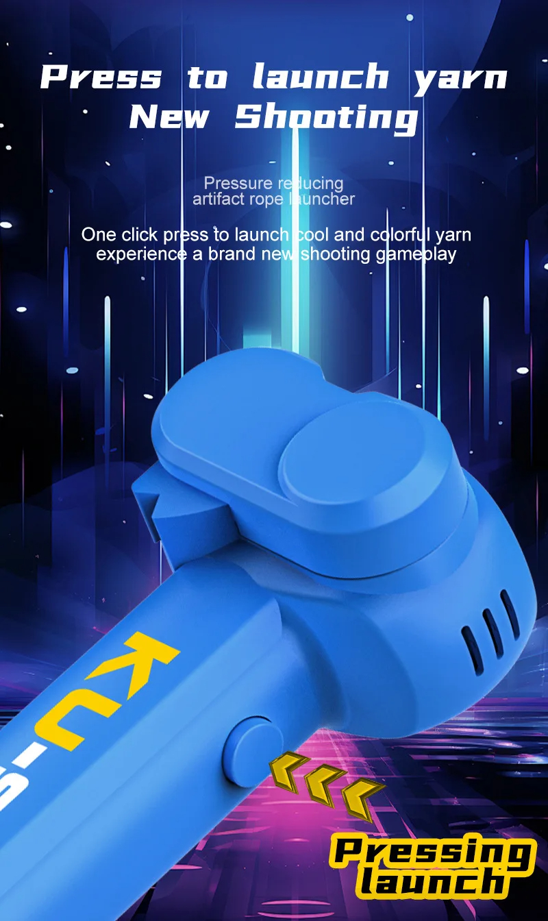 String Rope Glow in The Dark Rope Launcher Toy Portable Rope Launcher ...