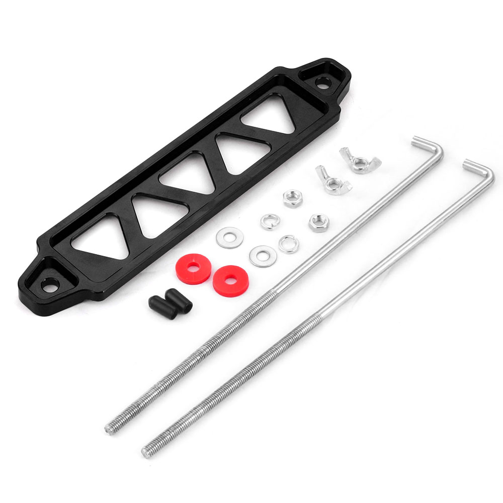 Universal Carbon Fiber Look Aluminum Battery Tie Down Mount Bracket / Brace Bar
